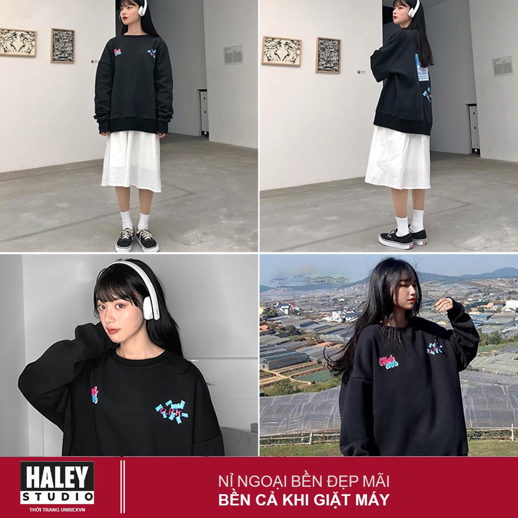 Áo Sweater Nam Nữ unisex HALEY Mood phong cách Hàn Quốc cá tính, Chất nỉ bông đẹp mã HD218 Áo Nỉ Nam Nữ | BigBuy360 - bigbuy360.vn