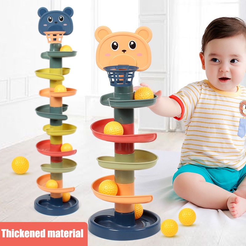 Đồ chơi ZHAN QI TOYS lắp ráp mô hình tháp bóng trượt vui nhộn cho bé 0-3 tuổi