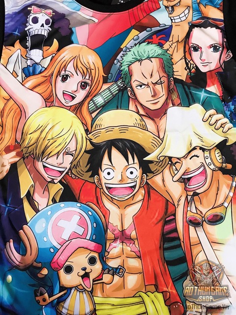 Áo One Piece nhóm Luffy Mũ Rơm v2 mới (3D Đen), áo đảo hải tặc Anime Manga (Shop AoThunGameVn)