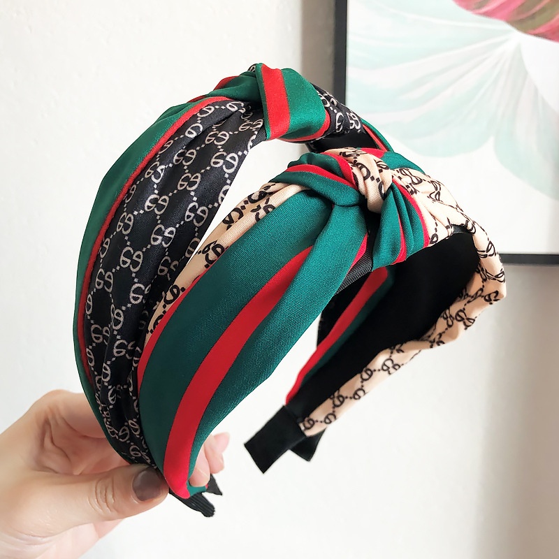 Cài tóc băng đô đan chéo SỌC XANH ĐỎ thời trang cho nữ TB02