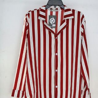 NEW Áo Sơmi Sọc Cổ Pijama