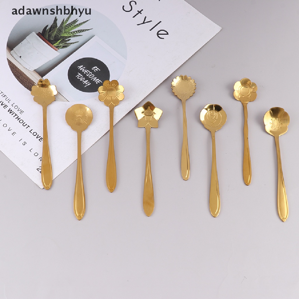 Muỗng Cà Phê Bằng Thép Không Gỉ Hình Hoa Cổ Điển