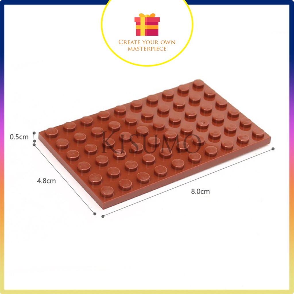 Phụ kiện moc 1 gạch dẹt 6x10 nhiều màu