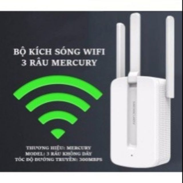 Bộ kích sóng wifi 3 râu Mercury (wireless 300Mbps) cực mạnh | BigBuy360 - bigbuy360.vn