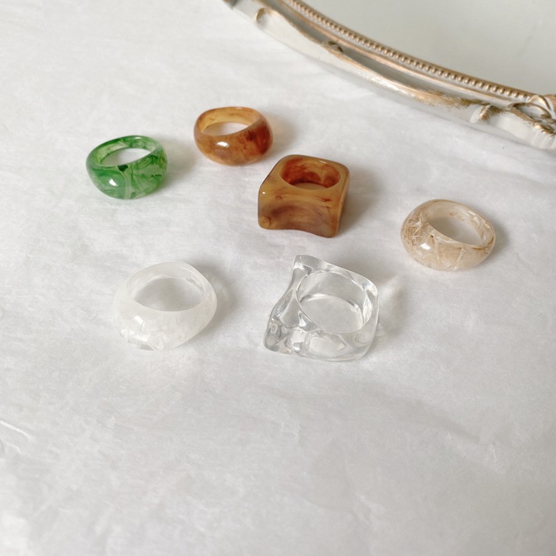 Nhẫn Chất Liệu Bằng Nhựa Acrylic Đơn Giản Cá Tính Thời Trang Hàn Quốc