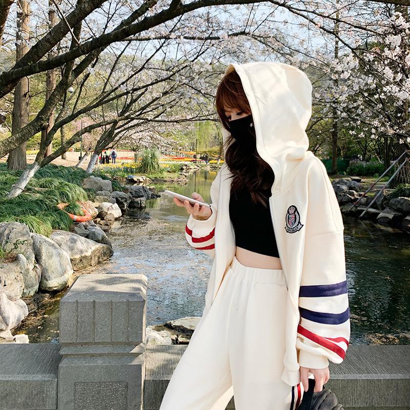 Áo Hoodie Vải Mỏng Kẻ Sọc Kiểu Hàn Quốc Thời Trang Mùa Xuân 2020