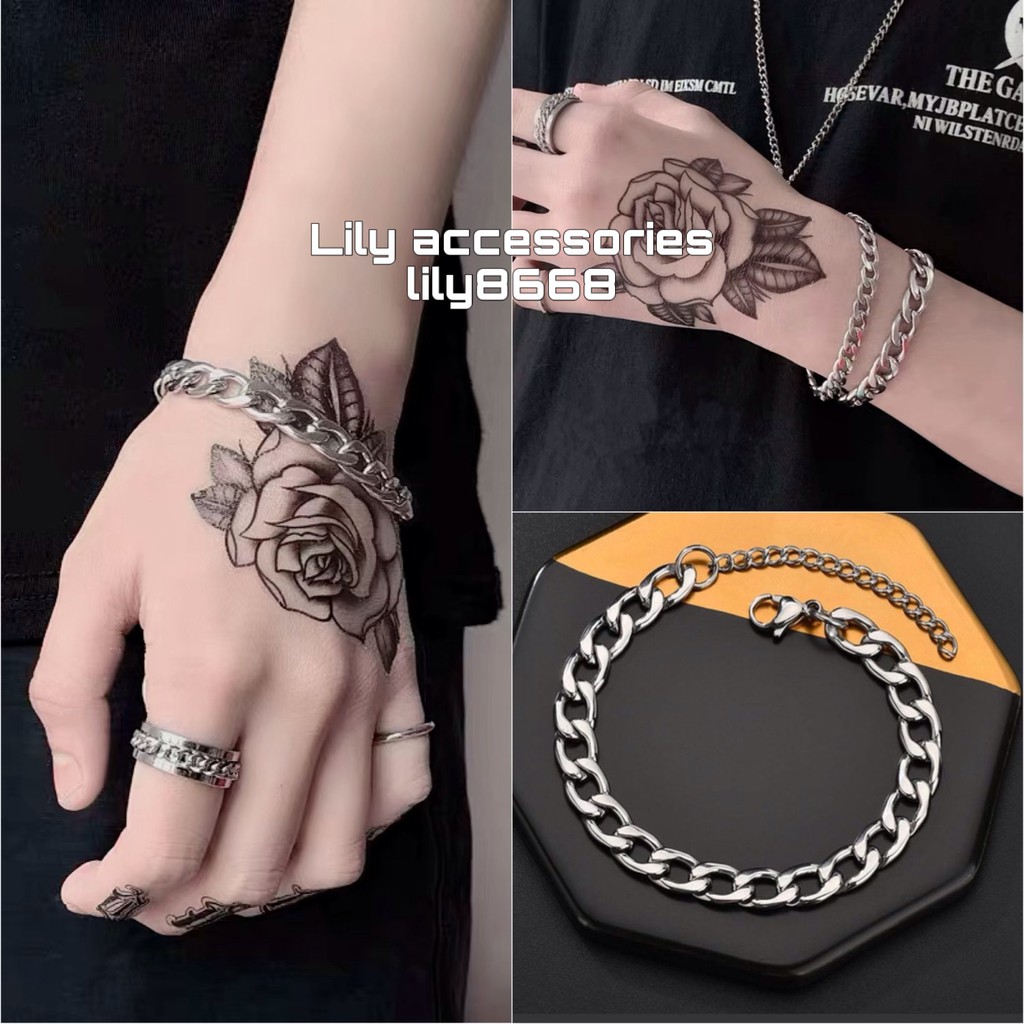 Chain Bracelet vòng tay titan dây xích cho nam nữ không gỉ không đen phong cách hip hop vòng tay cho cặp đôi