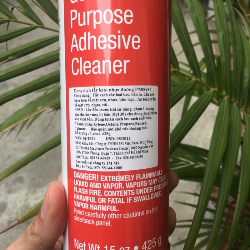 Chai xịt tẩy nhựa đường, băng keo 3M General Purpose Adhesive Cleaner 08987 425g
