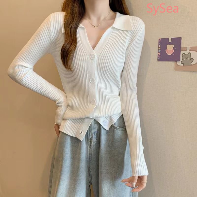 Áo Khoác Cardigan Dệt Kim Cổ Bẻ Thời Trang Mùa Thu Hàn Quốc Cho Nữ