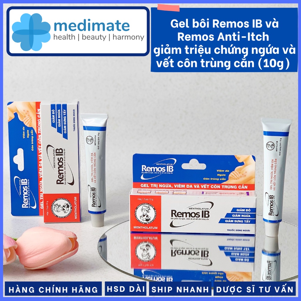 Gel bôi da giảm ngứa và vết côn trùng cắn REMOS IB, REMOS ANTI-ITCH (tuýp 10g)