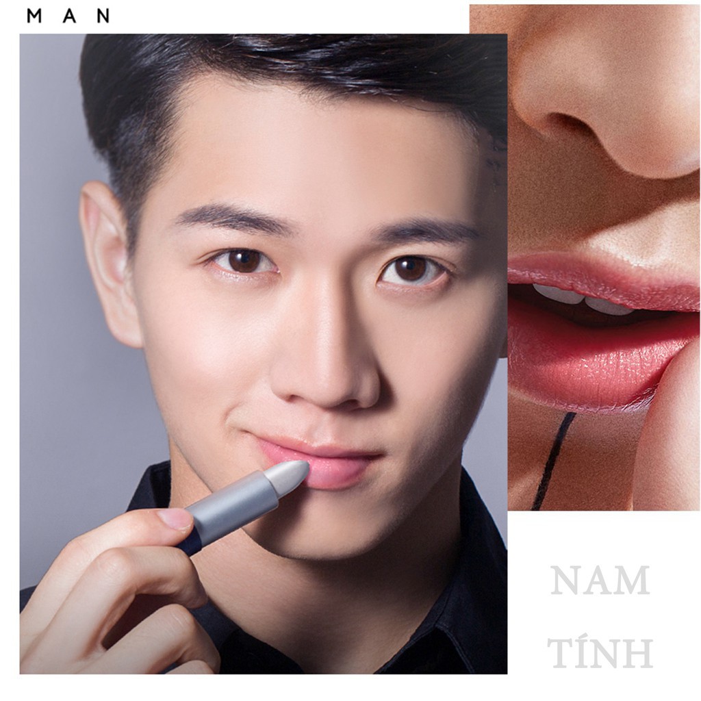 Son Môi BLUEMAN Dưỡng Ẩm Không Để Lại Dấu Vết Thay Đổi Màu Sắc 3.8g/ 3.2g Cho Nam | BigBuy360 - bigbuy360.vn