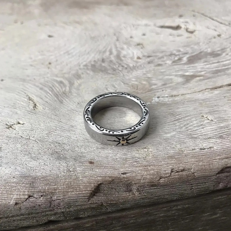 Nhẫn thời trang hợp kim nam nữ mặt trời Libery - Mẫu N023