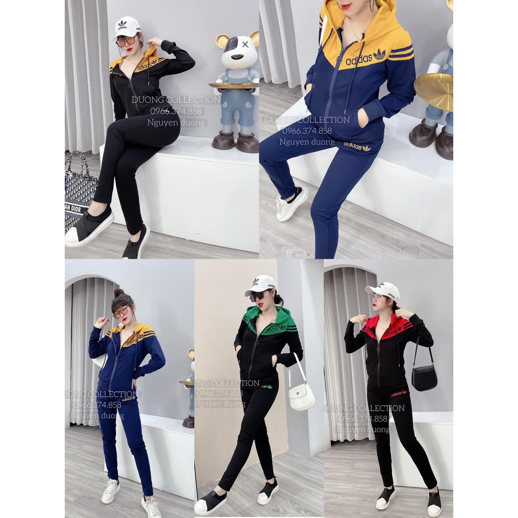 Áo khoác nữ, áo khoác thể thao có mũ phối quần lửng ôm dáng kiểu dáng sexy cá tính 8A01645