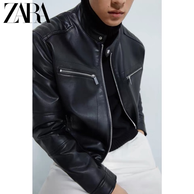 Áo khoác da Zara man auth canh sale, kèm video