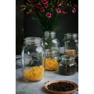 Hũ thủy tinh nắp cài kim loại 3000ml | HTQ02-3000