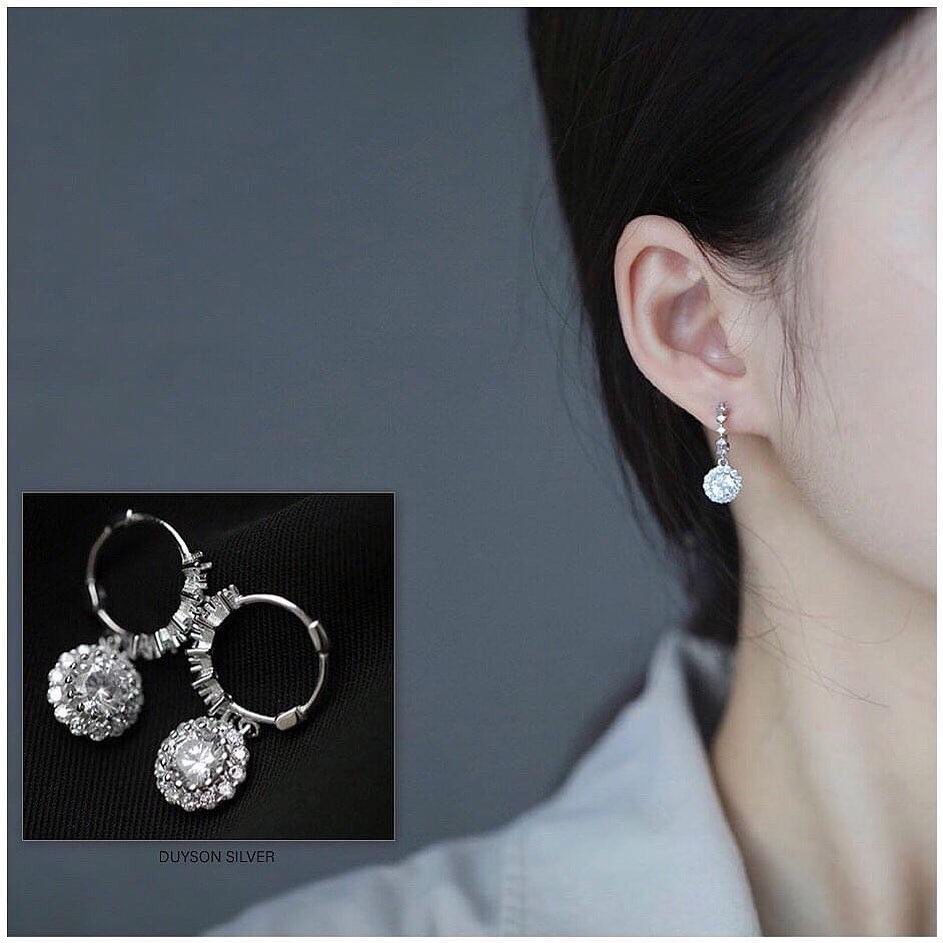 Khuyên tai bạc nữ Cupcake bạc Ý 925 mạ vàng trắng cao cấp DUYSON SILVER
