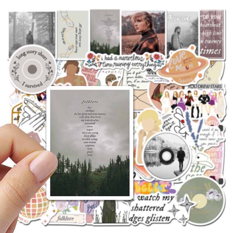 Bộ 50 Miếng Dán Chống Thấm Nước Họa Tiết Hoạt Hình Graffiti Taylor Swift Cho Học Sinh