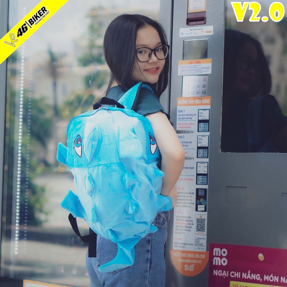 Balo Khủng Long Vải Nhung Mịn Màu Xanh Dương - Êm Như Thú Bông - FREESHIP
