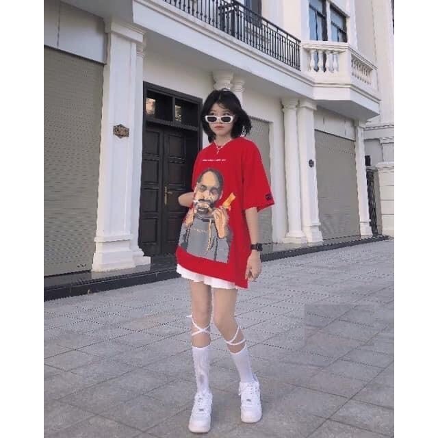 Áo thun đỏ Snoop unisex form rộng [kokos], [freesize] áo phông tay lỡ dáng rộng tay lỡ [siêu sale] cá tính Ulzzang 21118