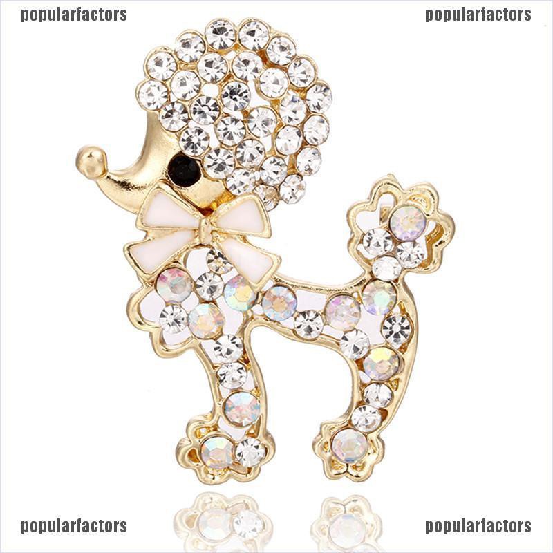 Ghim Cài Áo Hình Cún Con Đính Đá Lấp Lánh Dễ Thương