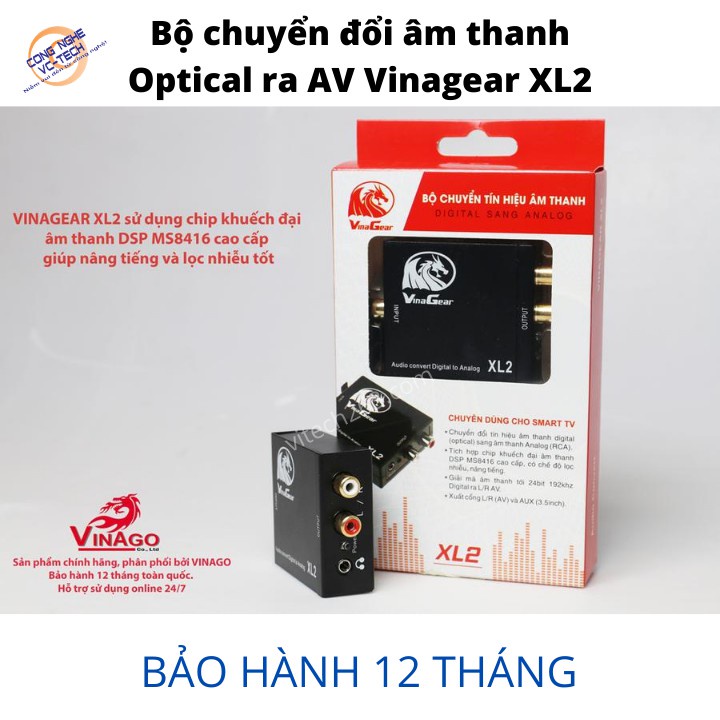 (Hàng Mới Về) Bộ Chuyển  Quang XL2  Optical Sang Audio AV ra Amply + Cáp optical - Bộ chuyển đổi tín hiệu quang có cổng