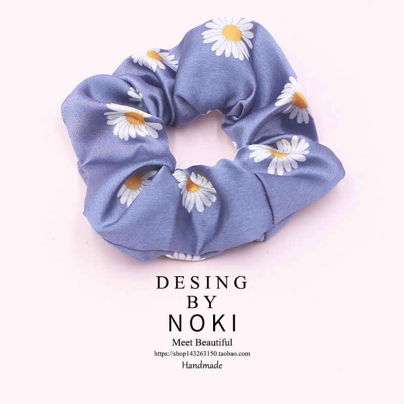 Phụ kiện tóc scrunchies - Dây buộc tóc co giãn hình hoa cúc vải phi bóng, thời trang hàn quốc cho nữ PK304