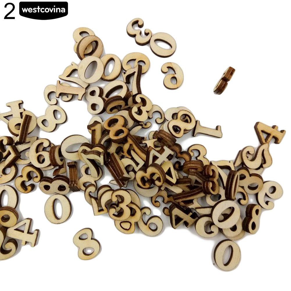 Set 100 nút gỗ hình chữ cái tự may vá thủ công