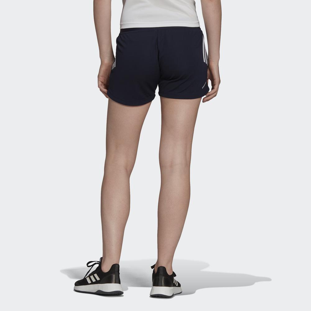 Quần Ngắn adidas TRAINING Nữ Quần Short Thể Thao 3 Sọc Dệt Kim Designed To Move Màu xanh dương H45574