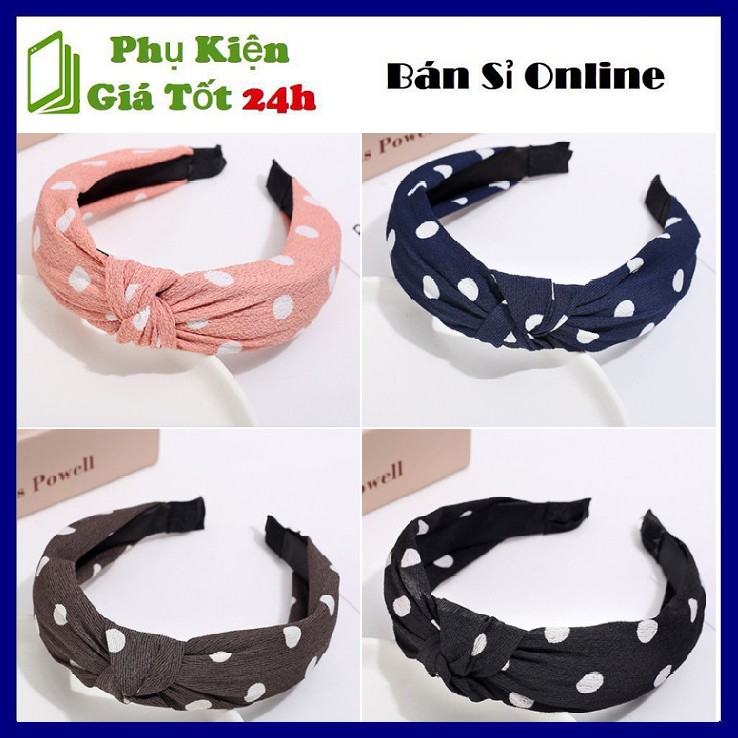 Cài Tóc Kiểu Thắt Nút Chấm Bi
