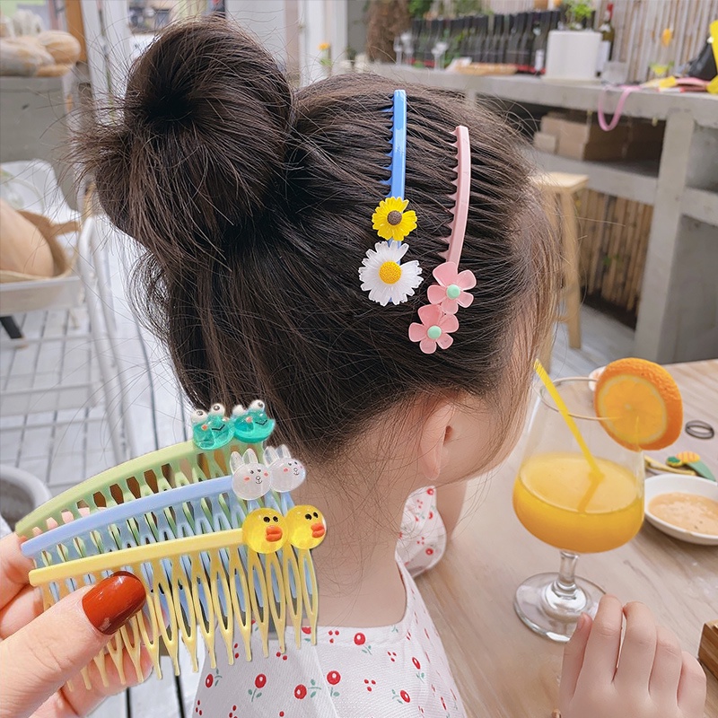 Kẹp Tóc Mái Nhỏ Hình Động Vật Hoạt Hình Dễ Thương Cho Bé Gái Màu Hồng Đậm