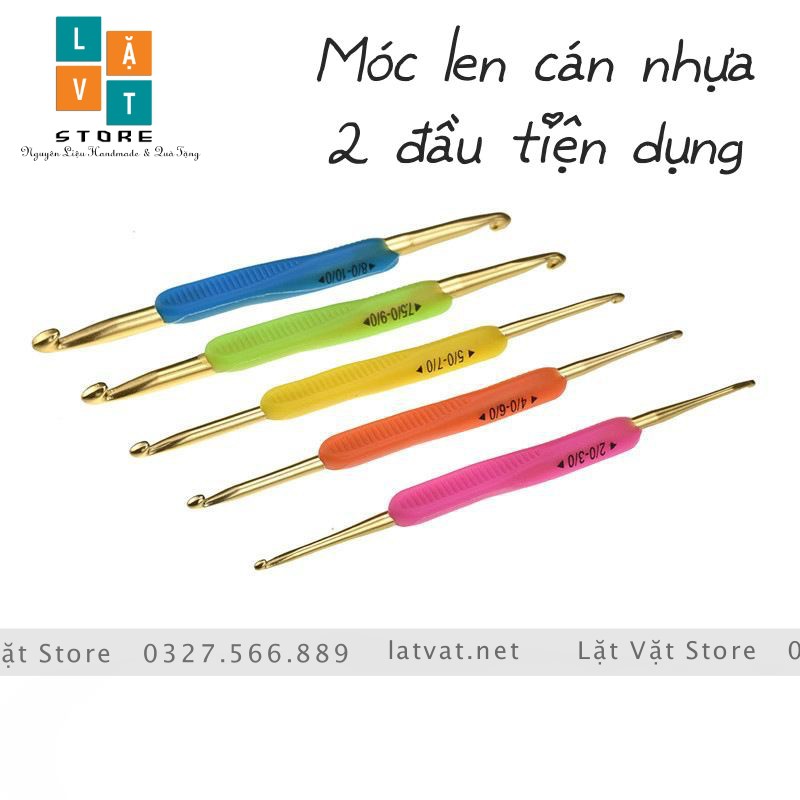 Móc len cán nhựa 2 đầu làm đồ handmade, nhập khẩu