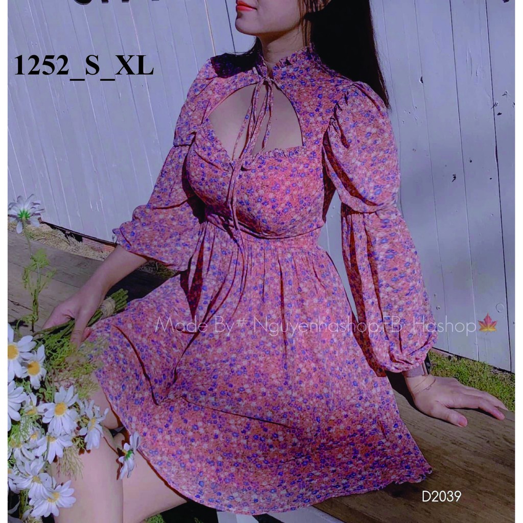 Rập giấy đầm cổ chân tay phồng mã 1252