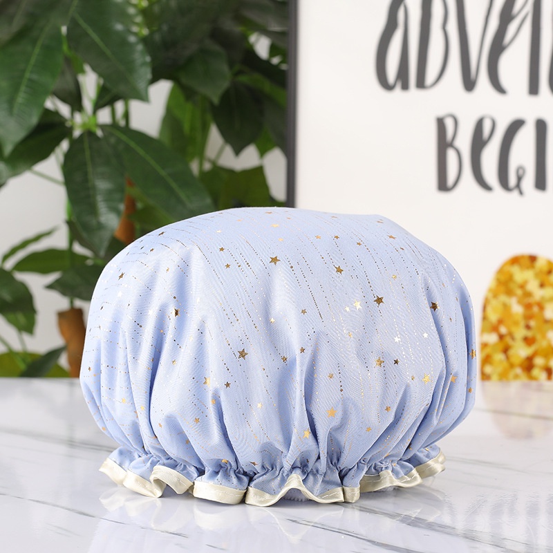 Mũ Tắm Hai Lớp Chất Liệu polyester Và cotton Chống Thấm Nước In Họa Tiết Xinh Xắn Cho Nữ
