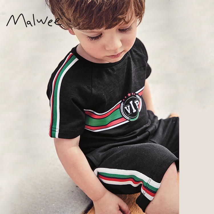 Bộ quần áo trẻ em Malwee chất cotton họa tiết hoạt hình đáng yêu mặc hè