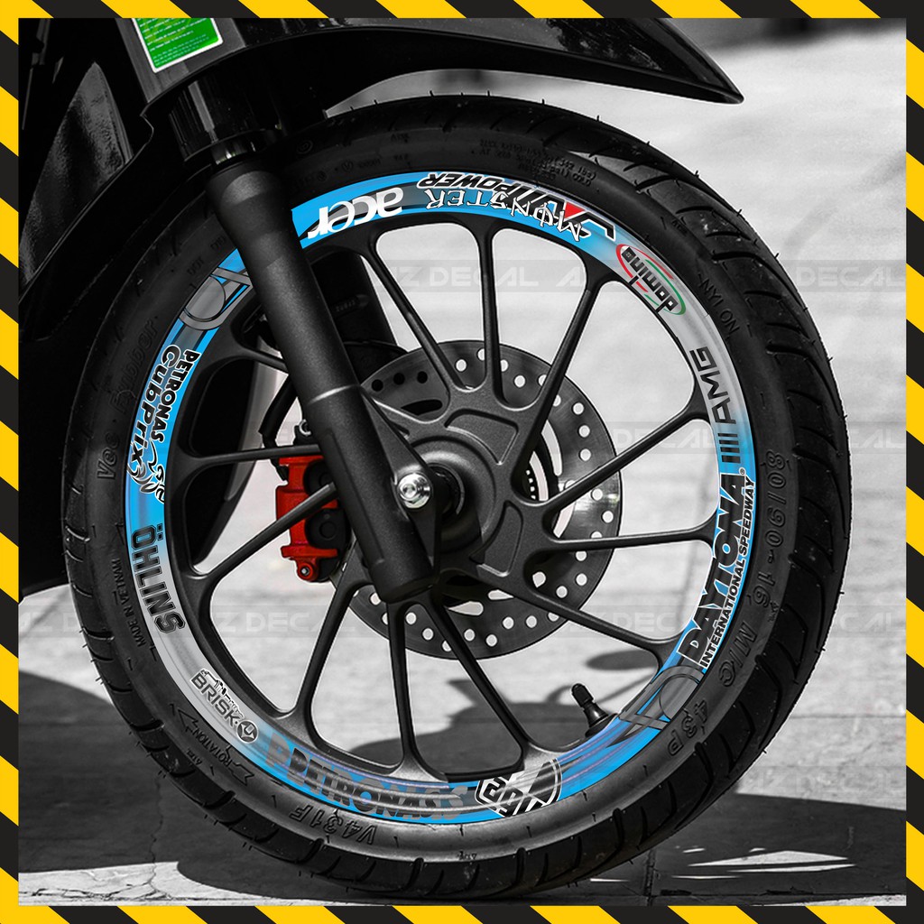 Tem Dán Vành Xe Máy DAYTONA AMG | FullV05 | Chất Liệu Decal Cao Cấp Thiết Kế Kín Mâm, Chống Nước, Bền Màu