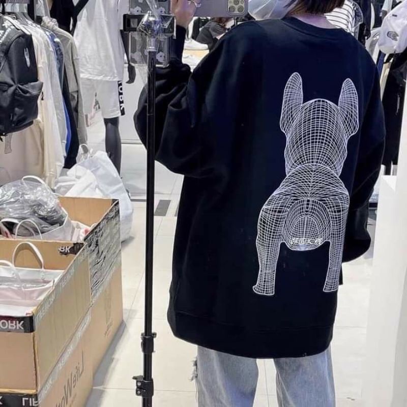 [Rẻ Vô Địch] Áo swt nỉ cổ tròn cotton tay bồng ------- ÁO NỈ CHÓ IN 2 MẶT | BigBuy360 - bigbuy360.vn