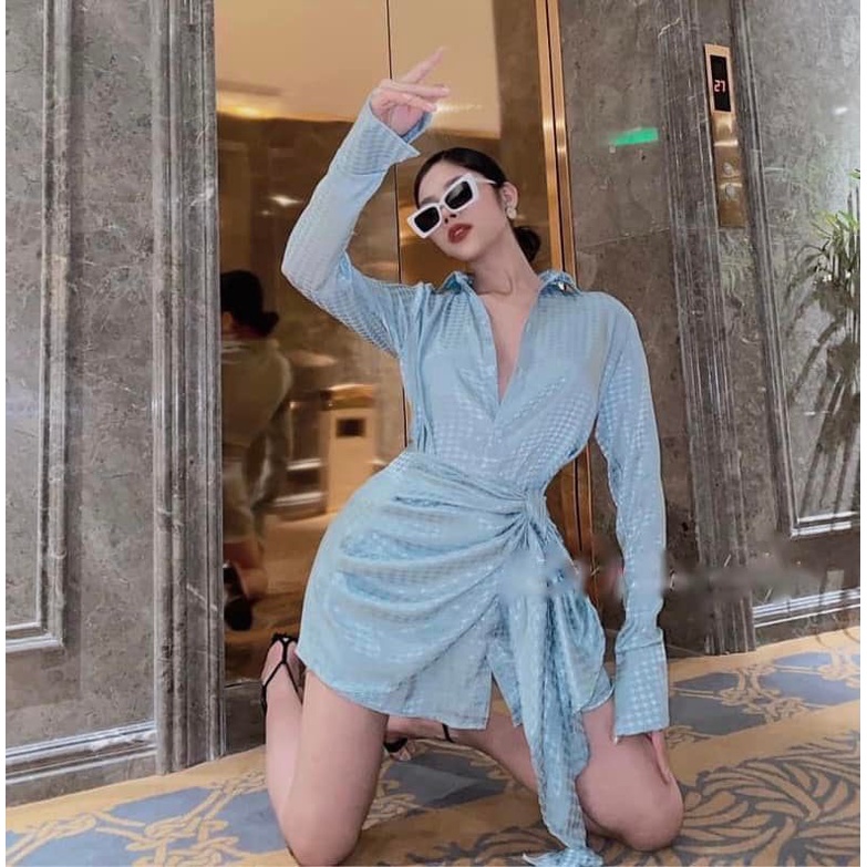 Váy sơ mi vạt 2 màu