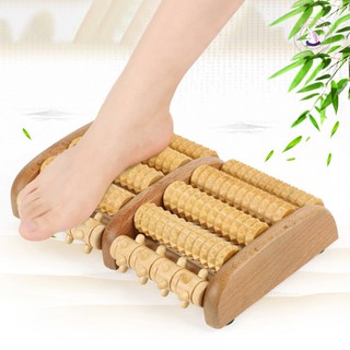 Dụng cụ mát xa bàn lăn đôi bằng gỗ làm giảm đau chân hiệu quả
