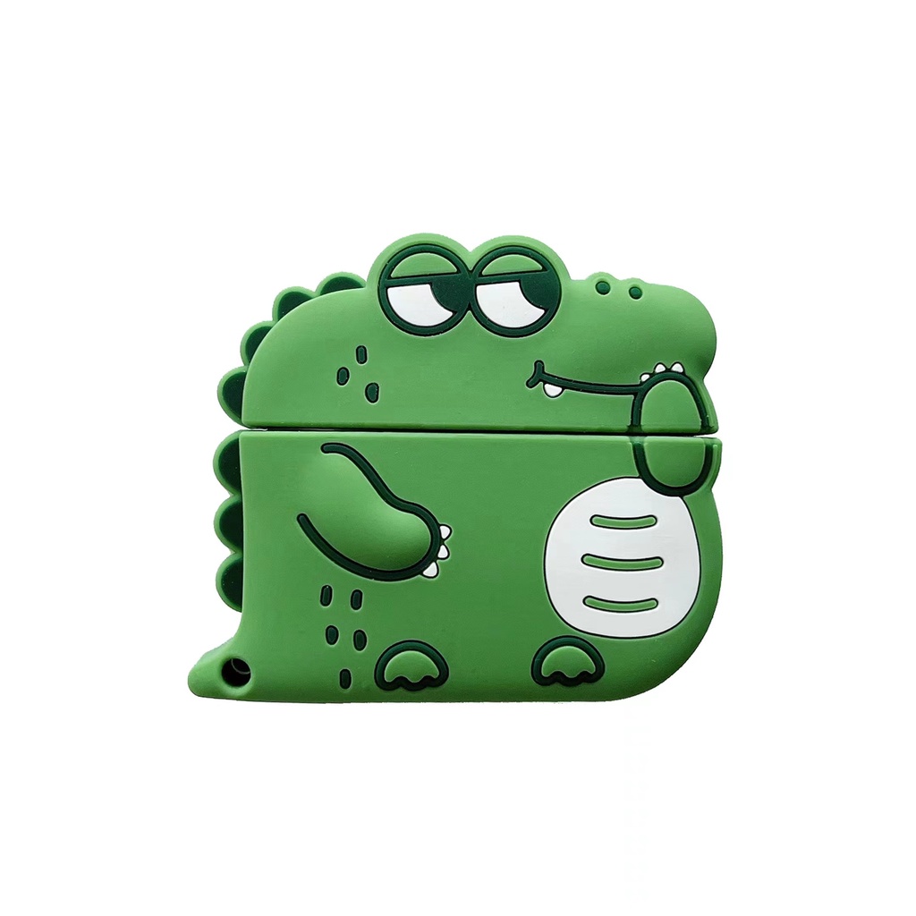 Vỏ Bảo Vệ Hộp Sạc Tai Nghe airpods Pro 1 / 2 / 3 Bằng Silicon Họa Tiết Khủng Long Dễ Thương