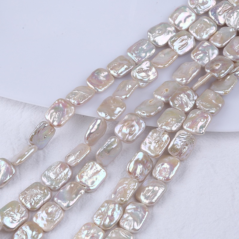 Chuỗi Hạt Ngọc Trai Tự Nhiên Hình Vuông Dài 13 * 16mm Dùng Làm Trang Sức DIY