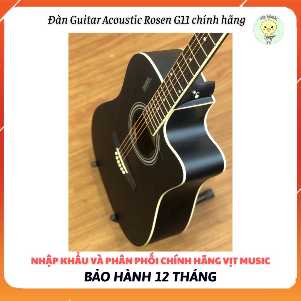 Đàn Guitar Acoustic Rosen G11 chính hãng, Full Gỗ Thịt - Tặng kèm bộ phụ kiện - BẢO HÀNH 12 THÁNG