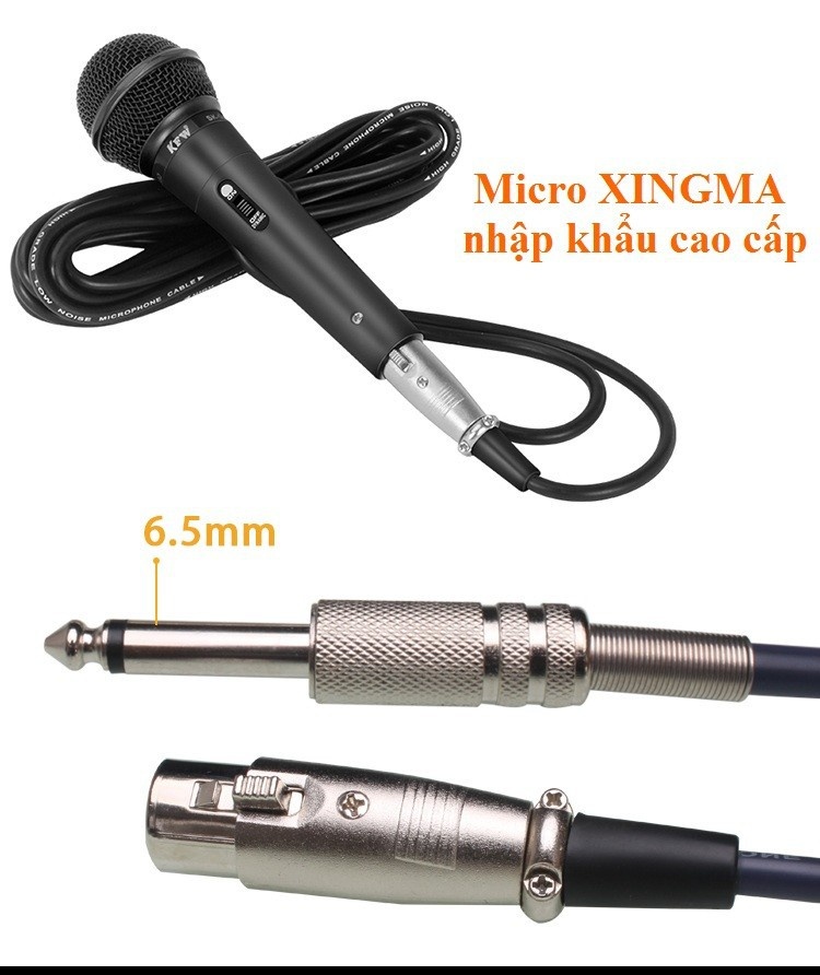 Mic Chống Hú, Chống Rè, Micro Karaoke XINGMA AK-319, Micro Chuyên Nghiệp Có Dây, Micro Hát Karaoke Phòng Thu