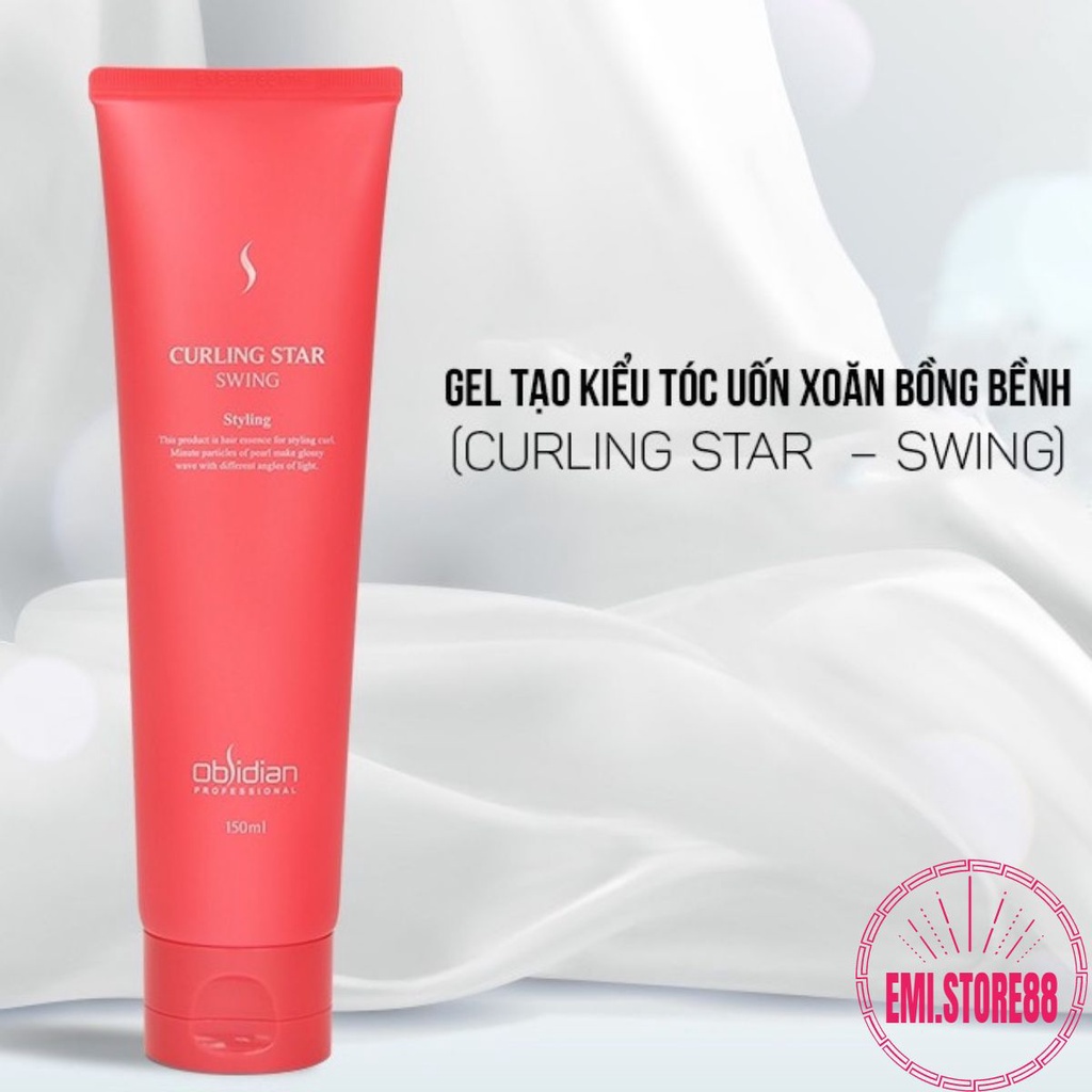 Gel tạo kiểu tóc / Gel giữ nếp tóc uốn xoăn bồng bềnh Curling Star Swing Obsidian Hàn Quốc 150ml