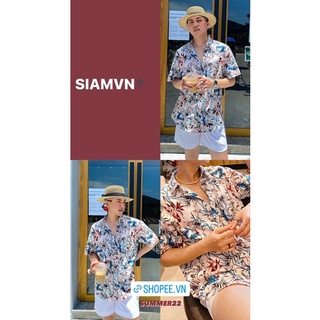 SIAM SƠ MI HOA HOẠ TIẾT XINH NGẮN TAY