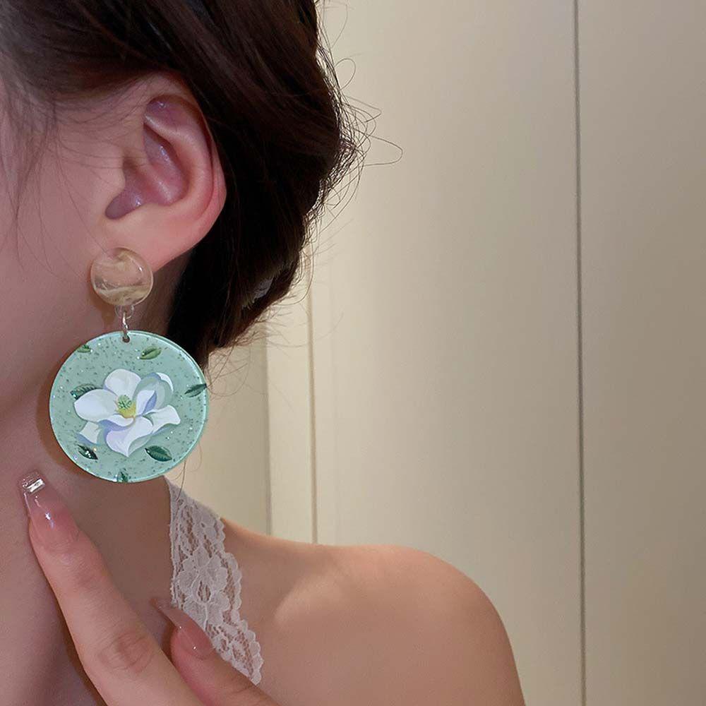 Bông Tai Hình Hoa Bằng Acrylic Thời Trang Hàn Quốc Cho Nữ