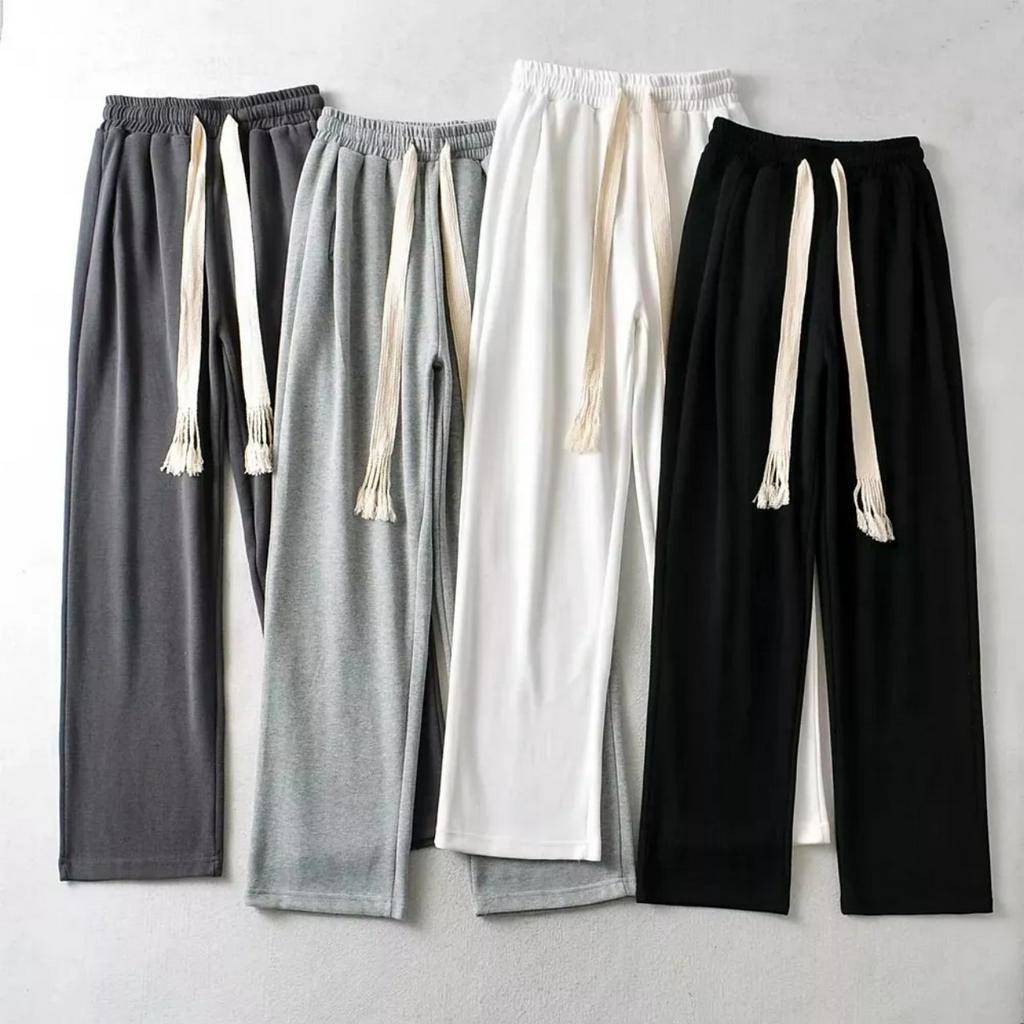 Quần Ống Rộng Suông Nữ  Phối Dây Trendy Ullzang Unisex Nam Nữ
