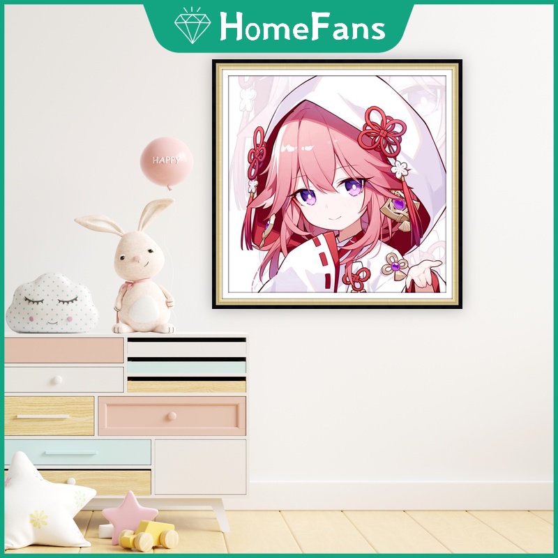 Bộ Tranh Đính Đá 5D Tự Làm 30x30cm / 40x40cm / 50x50cm Hình Nhân Vật Hoạt Hình Trang Trí Nhà Cửa