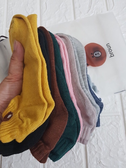 [Sale] Set 10 tất gấu Brown 10 màu loại đẹp