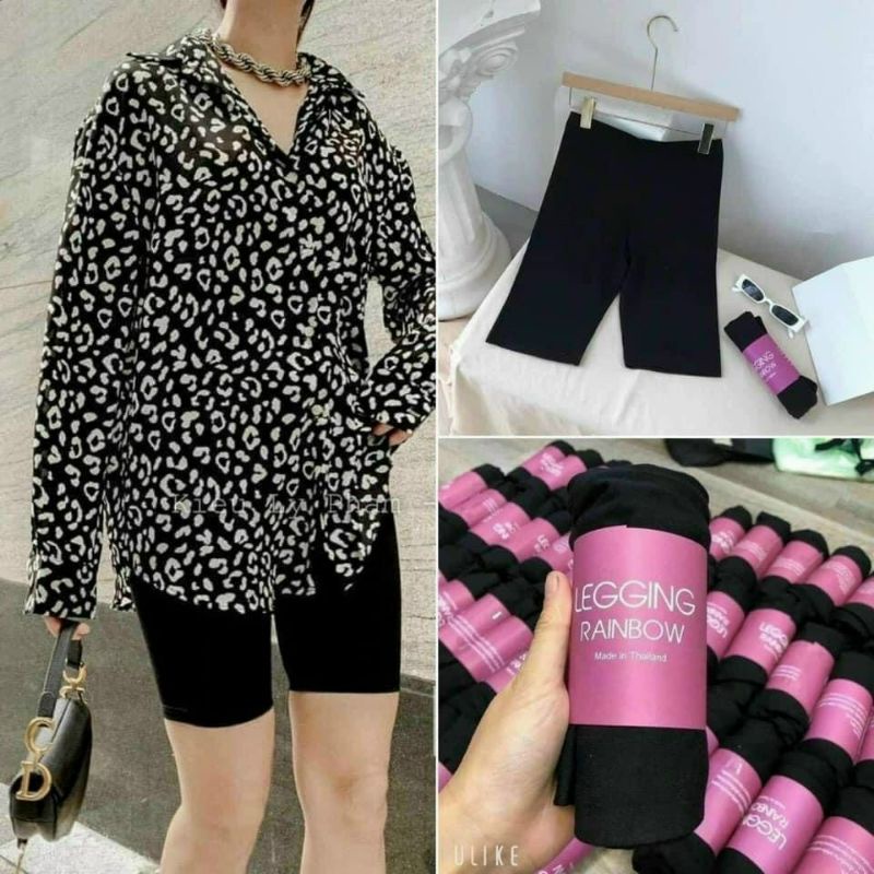 Quần legging đùi lửng ngố nữ vải thun cotton co dãn ôm bó, Quần tregging short cộc nữ ngắn trên gốiQuần legging nữ