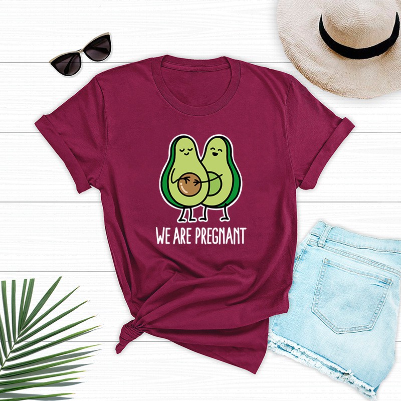 Áo thun phông nam nữ form rộng Familylove - Mẫu áo Unisex nam nữ Quả bơ We Are Pregnant